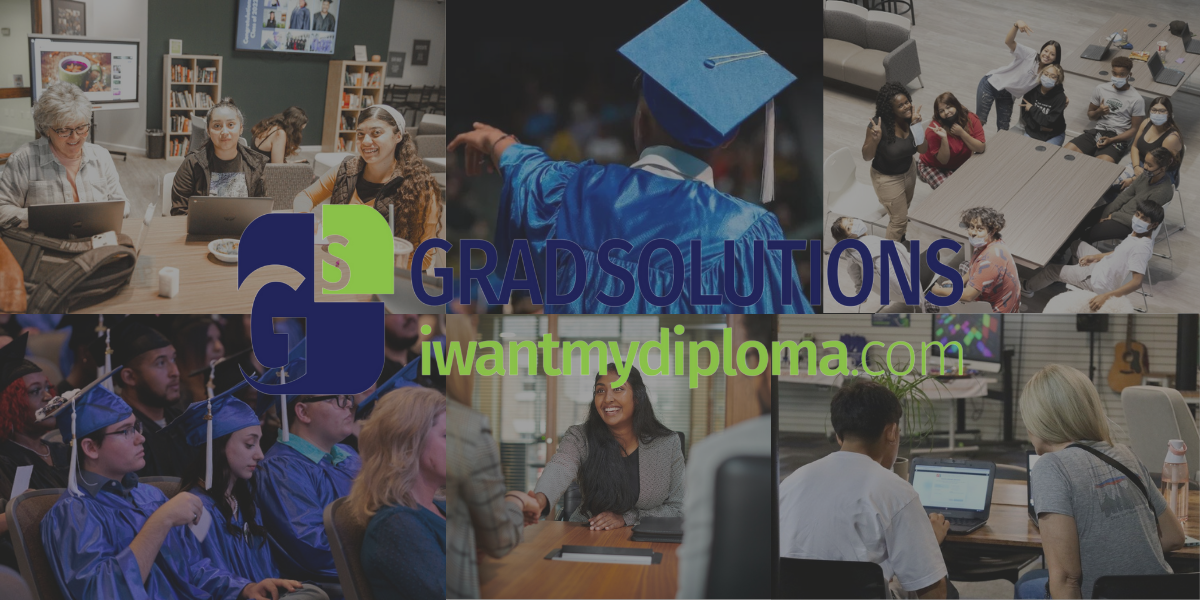 Infographic about Grad Solutions showing classroom pictures